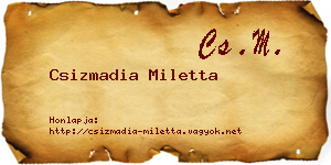 Csizmadia Miletta névjegykártya